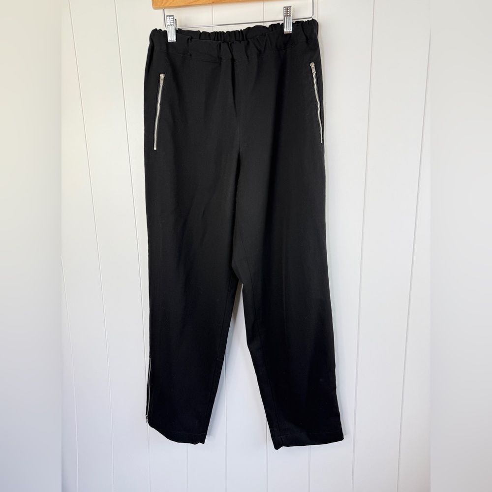 Comme des Garcons 100% Wool Black‎ Dress Pants with Silver Zippers M